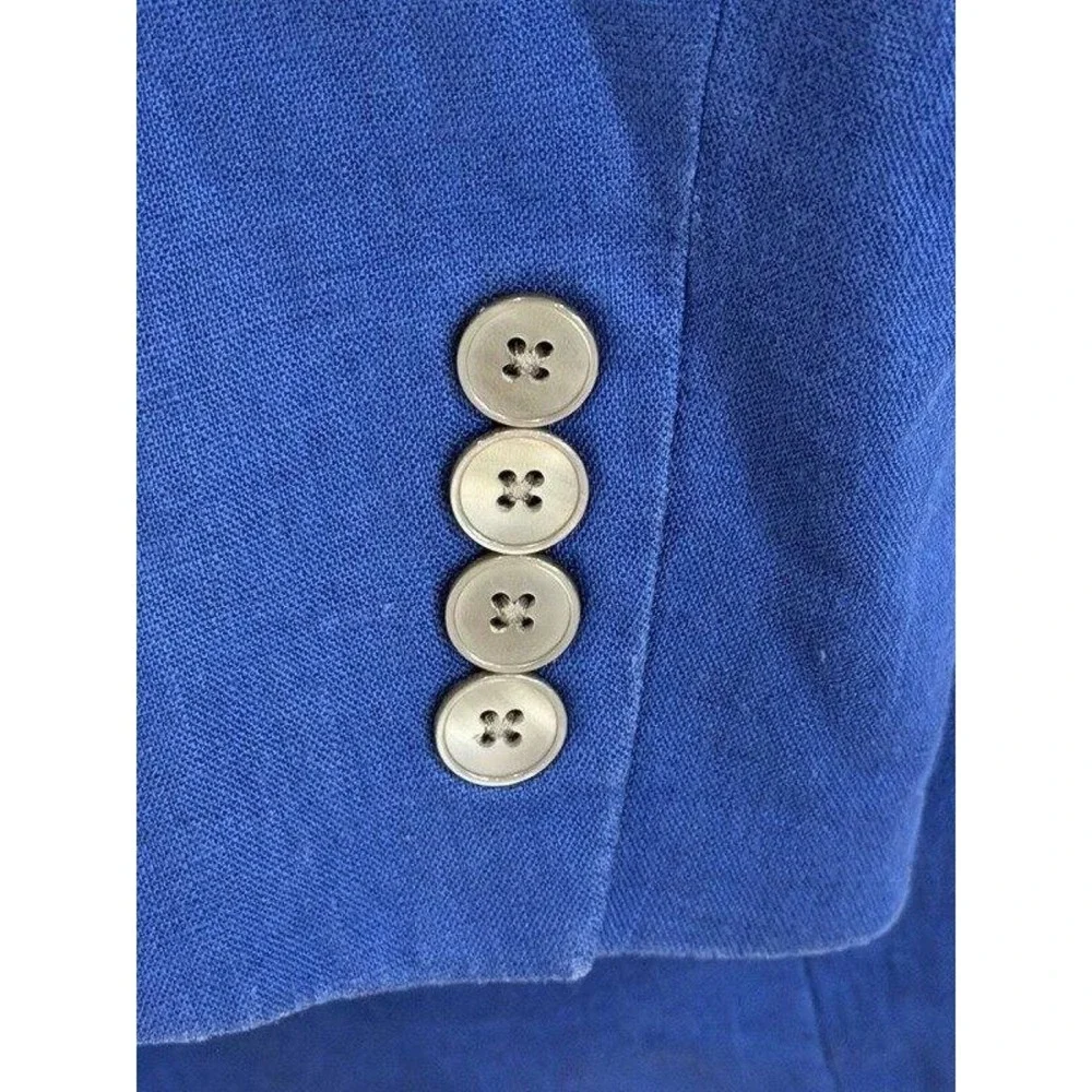 Lauren Ralph Lauren Royal Blue 100% Linen Mens Blazer Jacket Size 42L